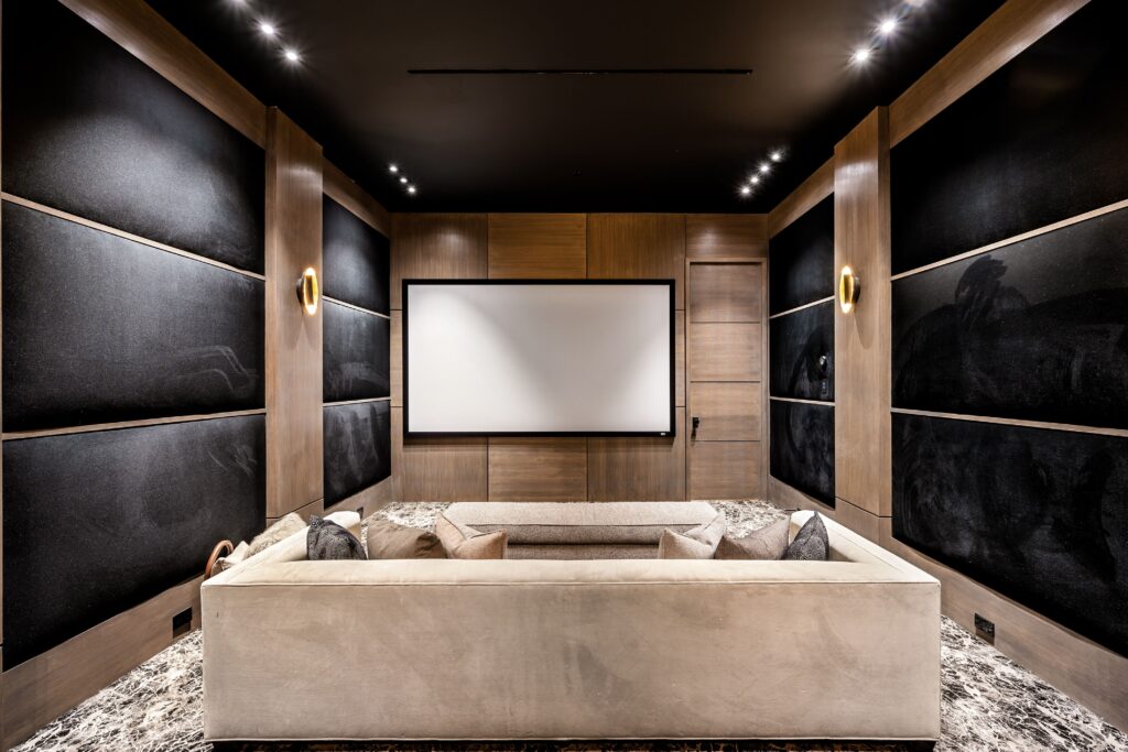 Modern home theater room with elegant design